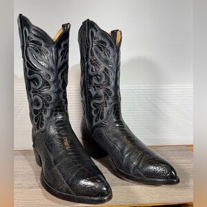 El Dorado Men's Handmade Exotic Cowboy Boots Size 10 D Ostrich Leg 9340 USA